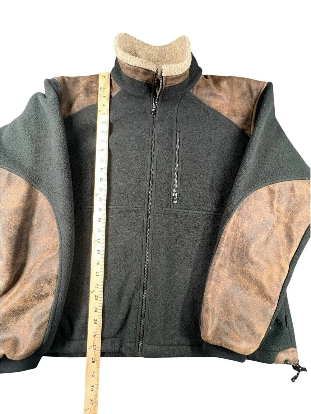 KÜHL Men’s XL Fleece Jacket Brown Contrast Full Zip Outdoor Western